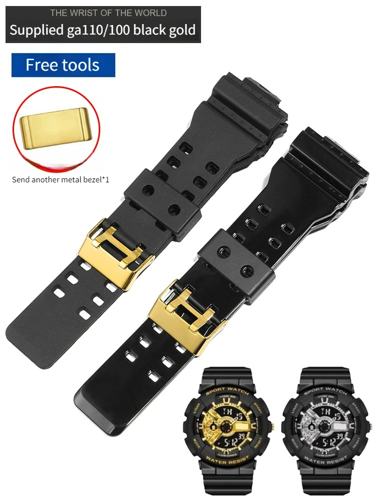 Silicone Watch Strap for G-shock C-a-s-i-o GA110 Black Gold Ga100 Men's Ga140 Accessories 16