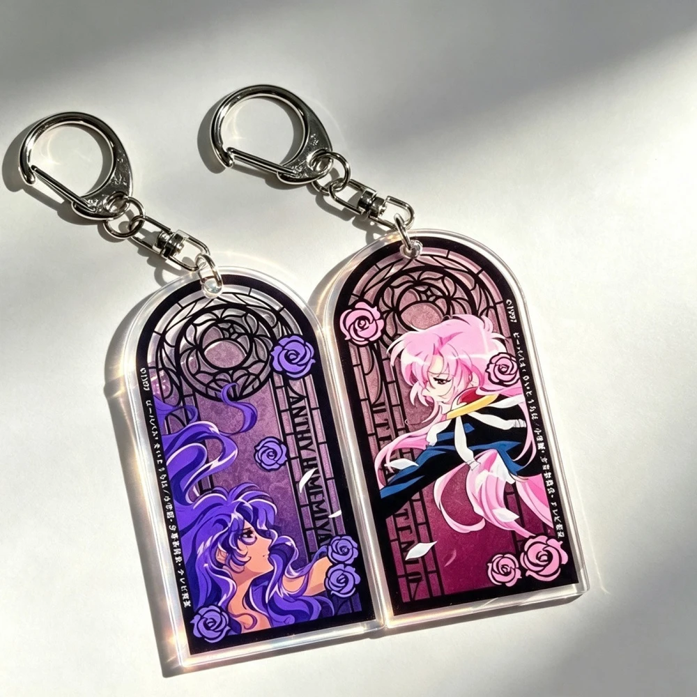 Anime Revolutionary Girl Utena Utena Tenjou Anthy Himemiya Cosplay Keychain Acrylic Keyring Bag Pendant Accessory Party Props