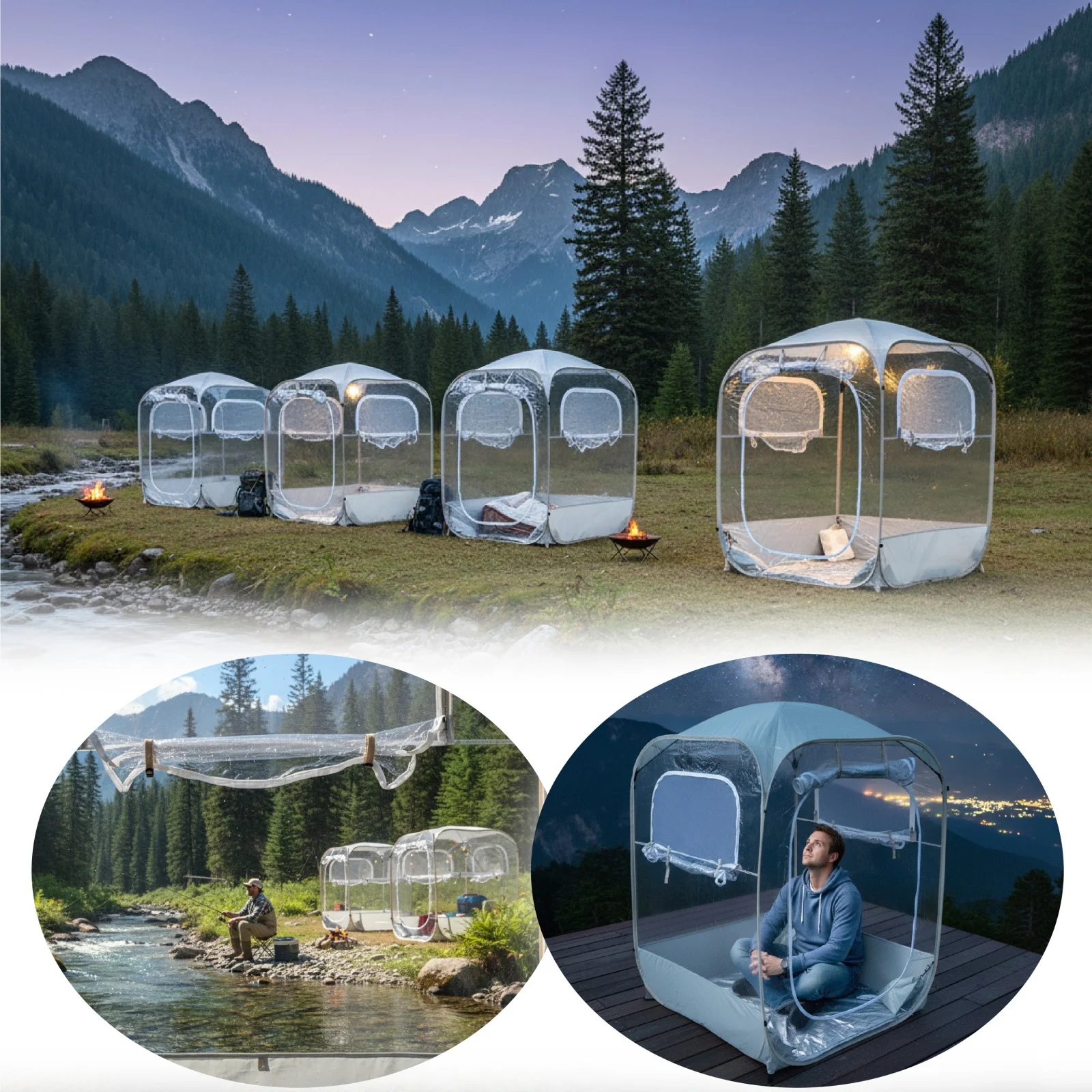 

Portable Single-Person Tent PVC Material Waterproof UV-Resistant for Camping Fishing Sporting Events Outdoor Gear