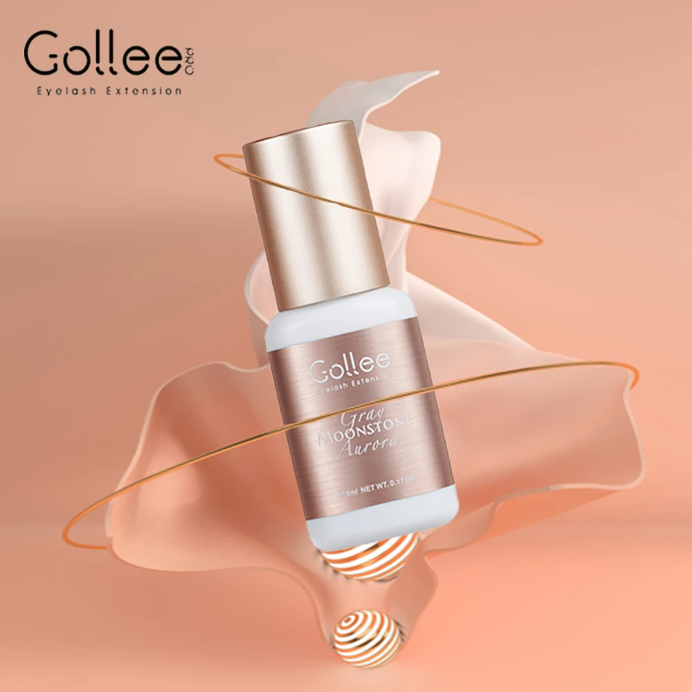 

Клей для наращивания ресниц Gollee Grey - Гипоаллергенный клей, быстросохнущий за 0,5 секунды, держится 6-8 недель, супер-фиксатор для укрепления ресниц