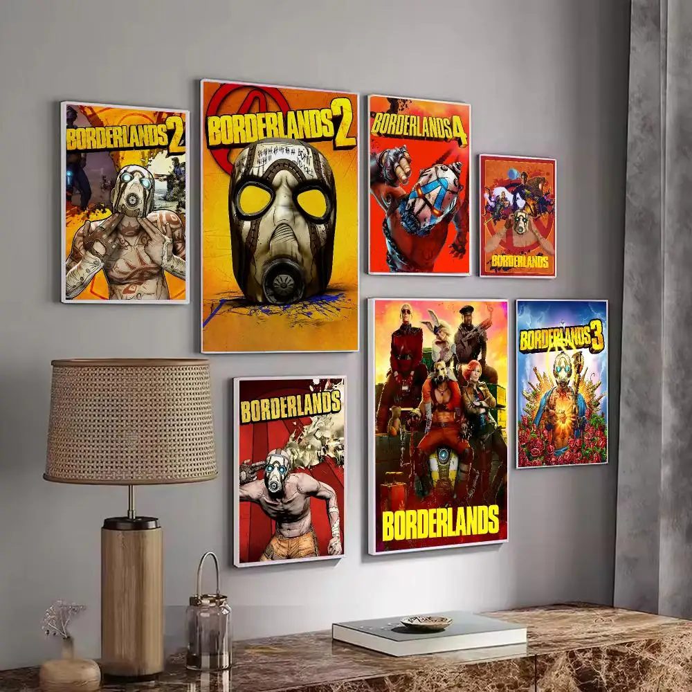 Game B-Borderlands Poster Wall Art Print Sticker for Bedroom Living Room Dorm Office Modern Home Decor