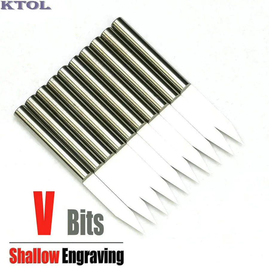 Cortador de fresado en forma de V, herramienta de tallado CNC de 3.175/4/6mm, broca de enrutador de grabado para máquina de acrílico de madera, Micro Molino de carburo de tungsteno
