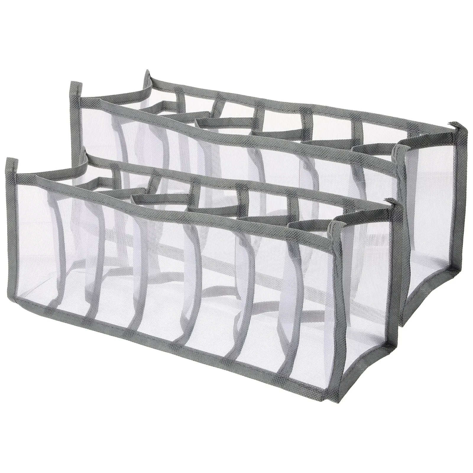 

2Pcs Clothes Organizer Box Foldable Multi-Compartment Wardrobe Storage Basket Drawer Dividers Closet Container Household Storage