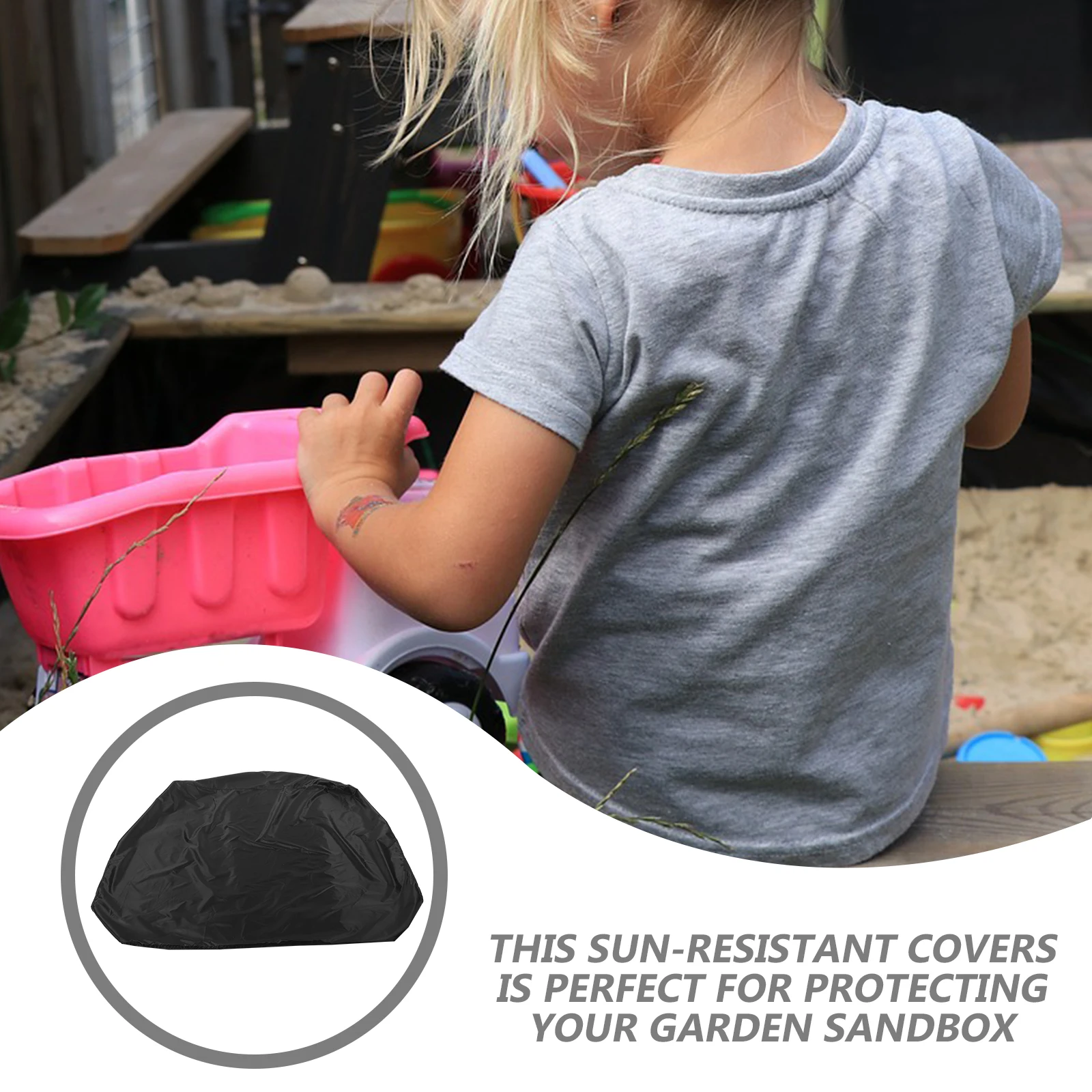 

Durable Waterproof Polyester Cover Large Garden Sandbox Protector Dustproof Adjustable Rope Outdoor Cap