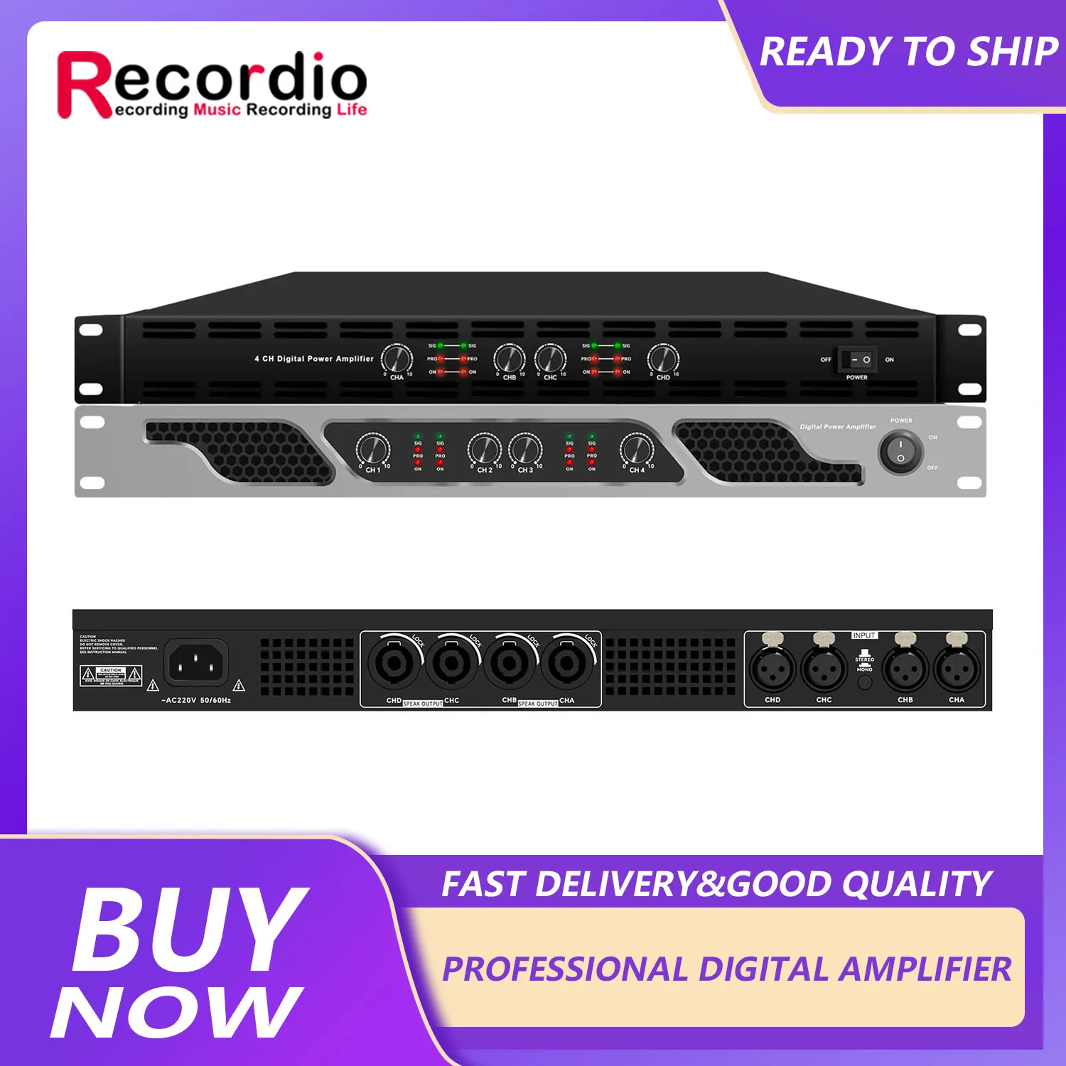 GAP-D5800 professional 800W * 4-in-4 Omega high-quality power amplifier, suitable for stage performances DJ bass speaker