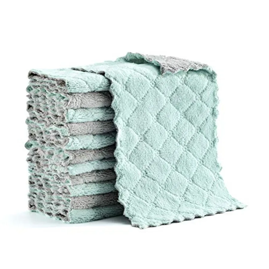 

Microfiber Cleaning Cloth, Kitchen Towels, Double-Sided Microfiber Towel Lint Free Highly Absorbent Multi-Purpose Dust and Dirt