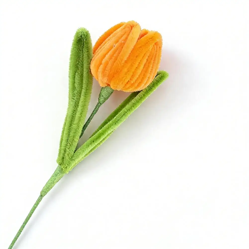 Holiday Gift Flowers Handmade Pipe Cleaner Flowers Gift Set Artificial Tulip Craft Decorations Unique Floral Presents for Women