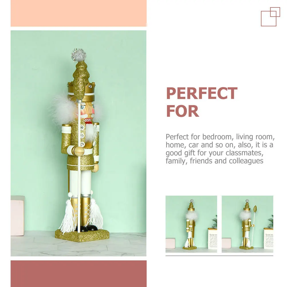 

Wooden Nutcracker Soldier Craft Sturdy Decorative Photo Prop Cool Pictures Perfect Bedroom Living Room Gift Xmas Nutcrackers