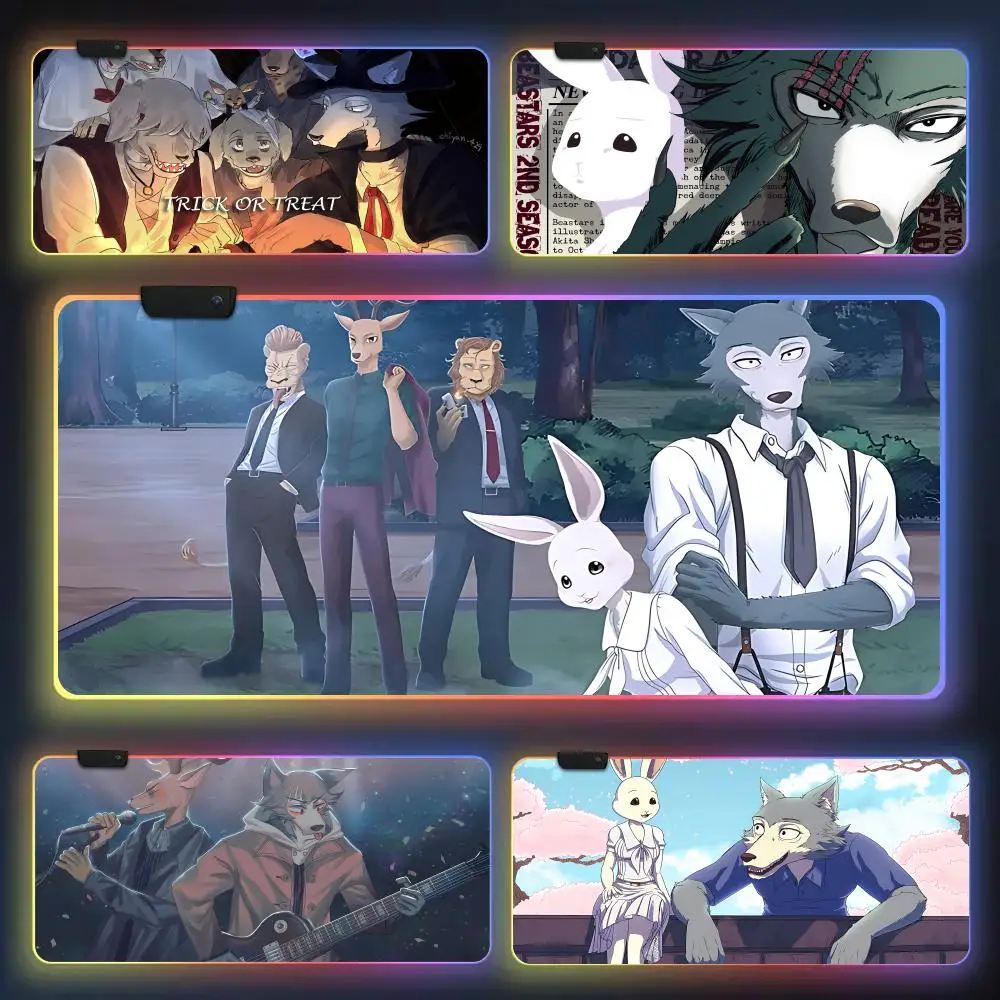 beastars Mouse Pad CS-GO anime character luminous super large RGB office game competitive keyboard pad