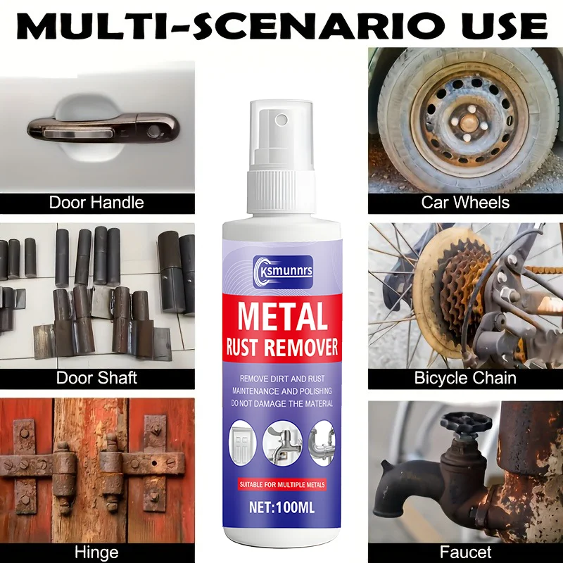 Rust Remover - Metal Polishing Spray, Quickly Dissolves Rust, Scale, and Oxides on Metal Surfaces to Restore Shine. Safe, Non-to