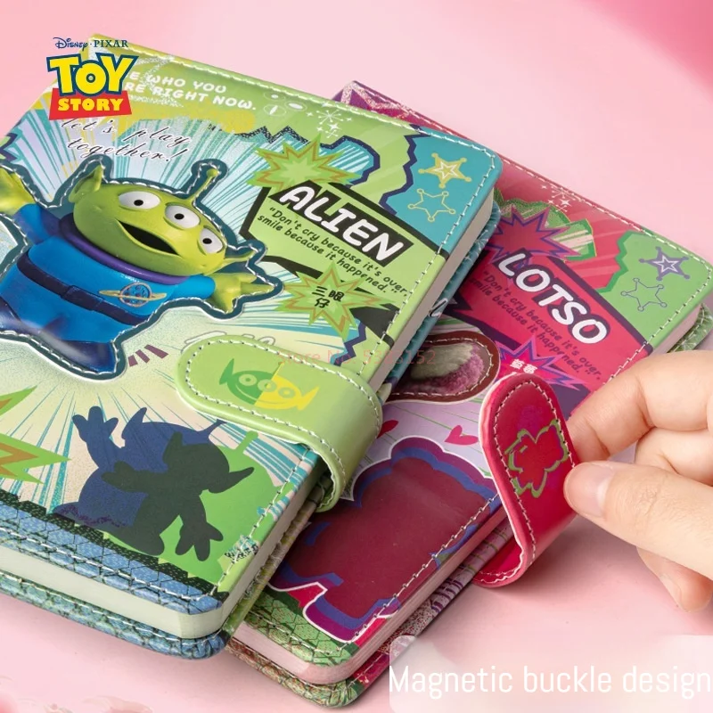 Imagem -05 - Autêntico Disney Toy Story Fivela Magnética Notebook Alta Aparência Desenhos Animados Estudante Bonito Cor Grossa Páginas Diário Manual