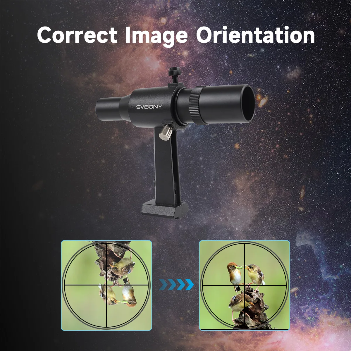 SVBONY SV182 Positiver Gerader 6X30 Metall-Sternfinder für Astronomische Teleskope mit Ständer Achromatisches 2-Element-Linsendesign – Detail 10