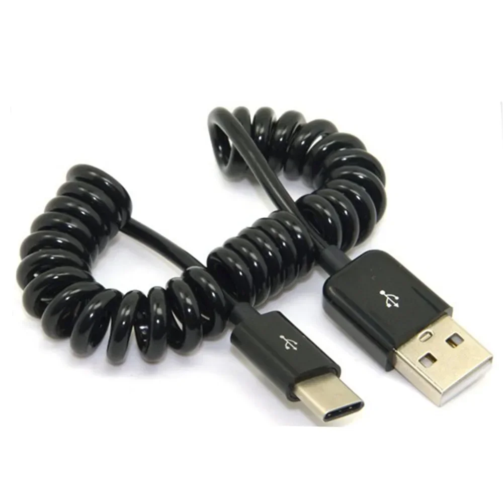 Spiral Coiled USB 3.1 C-TYPE male to 2.0 AM adapter adaptor Cable 1M 3FT/3.0M 10FT