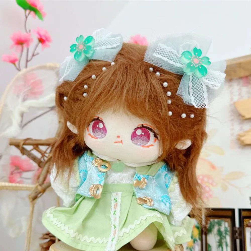 

Green Dress 20cm Cotton Doll Clothes Chinese Style Kawaii Cotton Doll's Clothes Outfit Mini Plush Doll Clothes Children's Gift