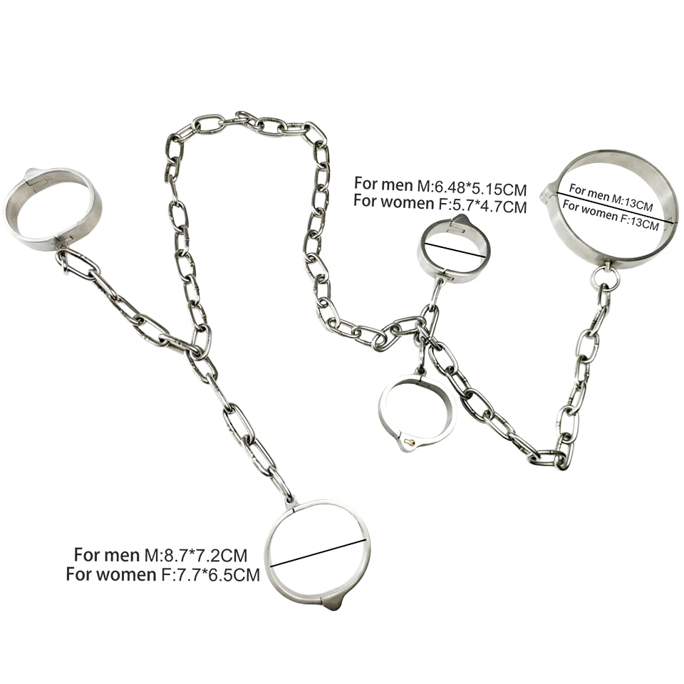 FREDORCH Sex Games Metal Handcuffs Neck Bondage Restraints Bdsm Collar Role Playing Sexual Accessories Sexy Toys for Couples