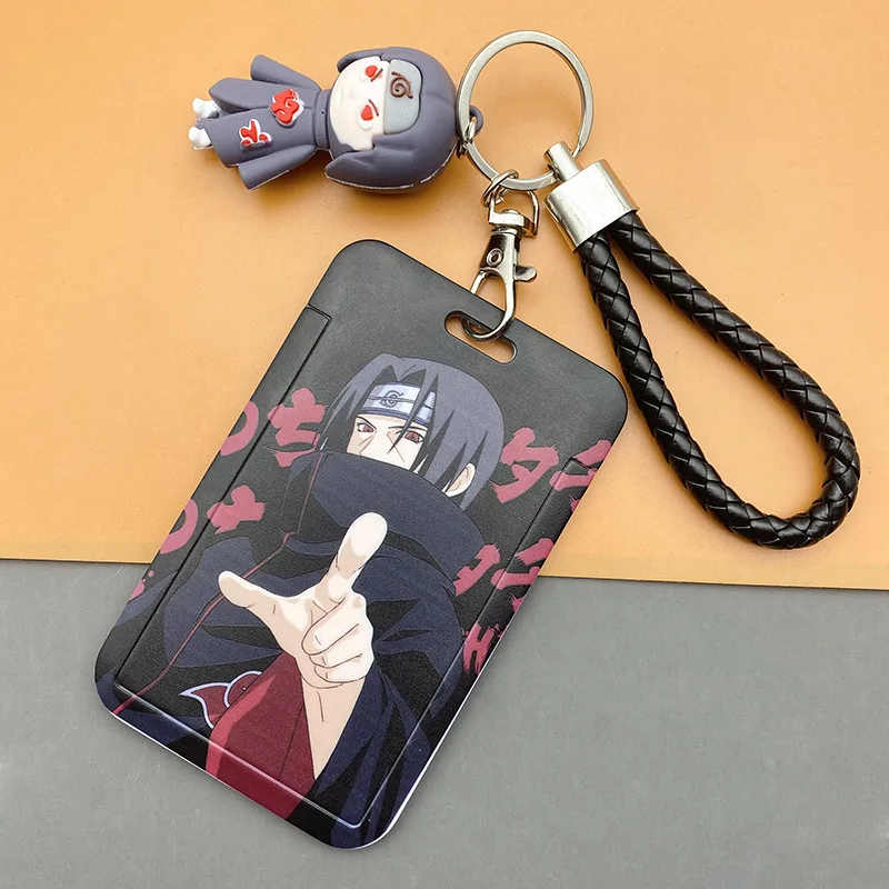 Anime NARUTO figure student food card protective cover access control card bus card set key chain hanging holiday gifts