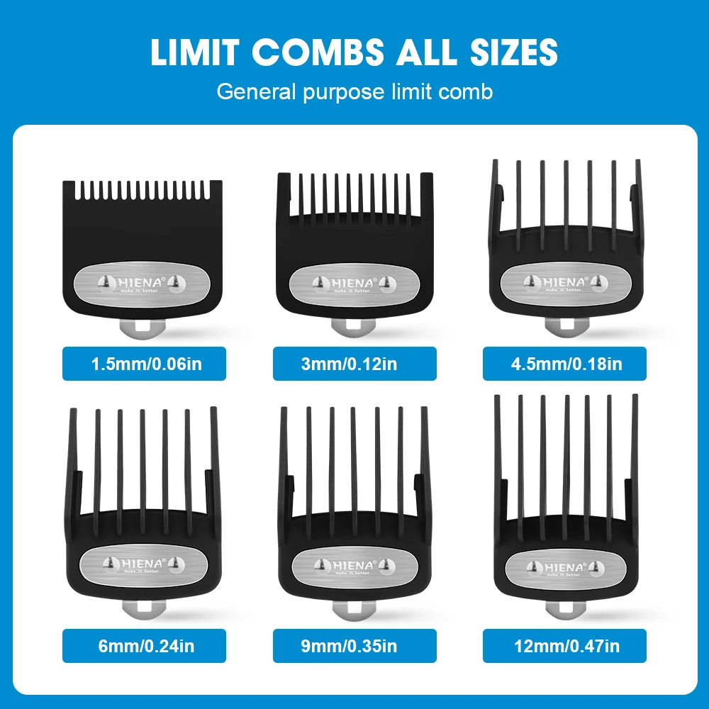 สีดําชุดหวีจํากัดผมClipper Guardsท่องเที่ยวหวีTrimmerจัดแต่งทรงผมเครื่องมือสิ่งที่แนบมาใช้งานร่วมกับ 1.5 มม.3 มม.4.5 มม.