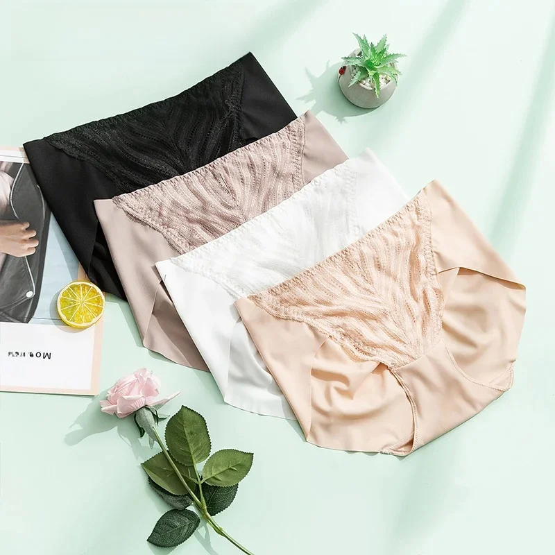 2 قطعة/الوحدة النساء سراويل الحرير الطبيعي بطانة سلس الدانتيل ملخصات الصحة 2021 جديد ارتداء اليومي العشير الأسود عارية