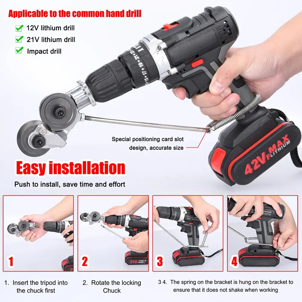 Multifunctional Hand Electric Drill, Iron Sheet Cutter, Metal Plate Cutter, Tool Accessories ，Universal Model