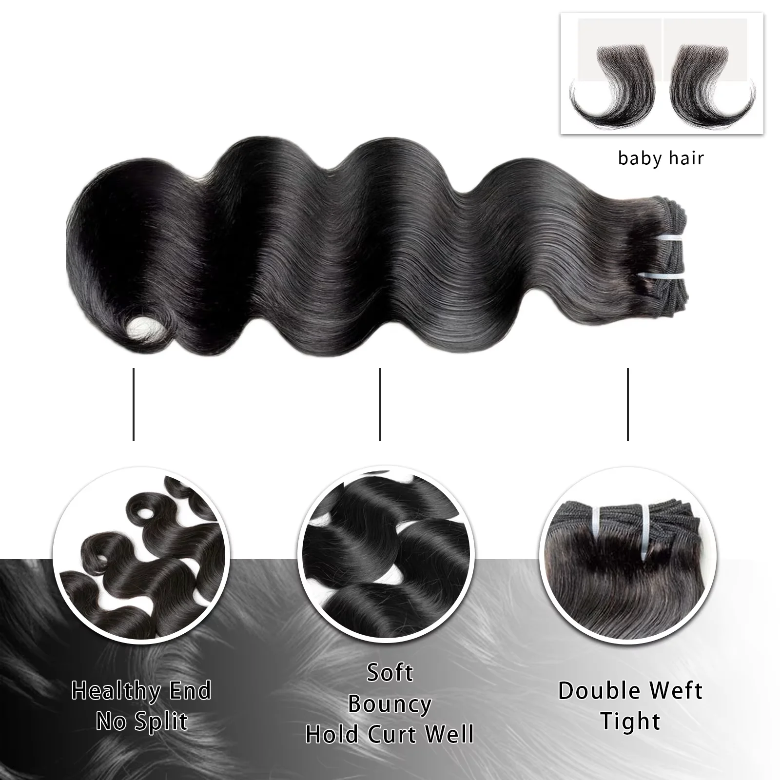 30 นิ้ว Body Wave Human Hair Bundles 100% บราซิลดิบส่วนขยาย Tissage Human Hair 1/3/4 ชุดสําหรับผู้หญิง 12A หนาชุด