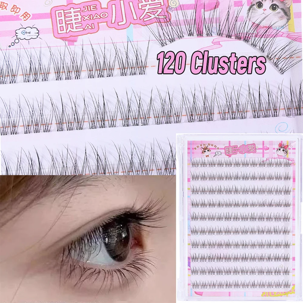 

10 Rows of Large Capacity Glue-free False Eyelashes Single Cluster 8-10MM C-curled Natural Self-adhesive False Eyelashes Makeup