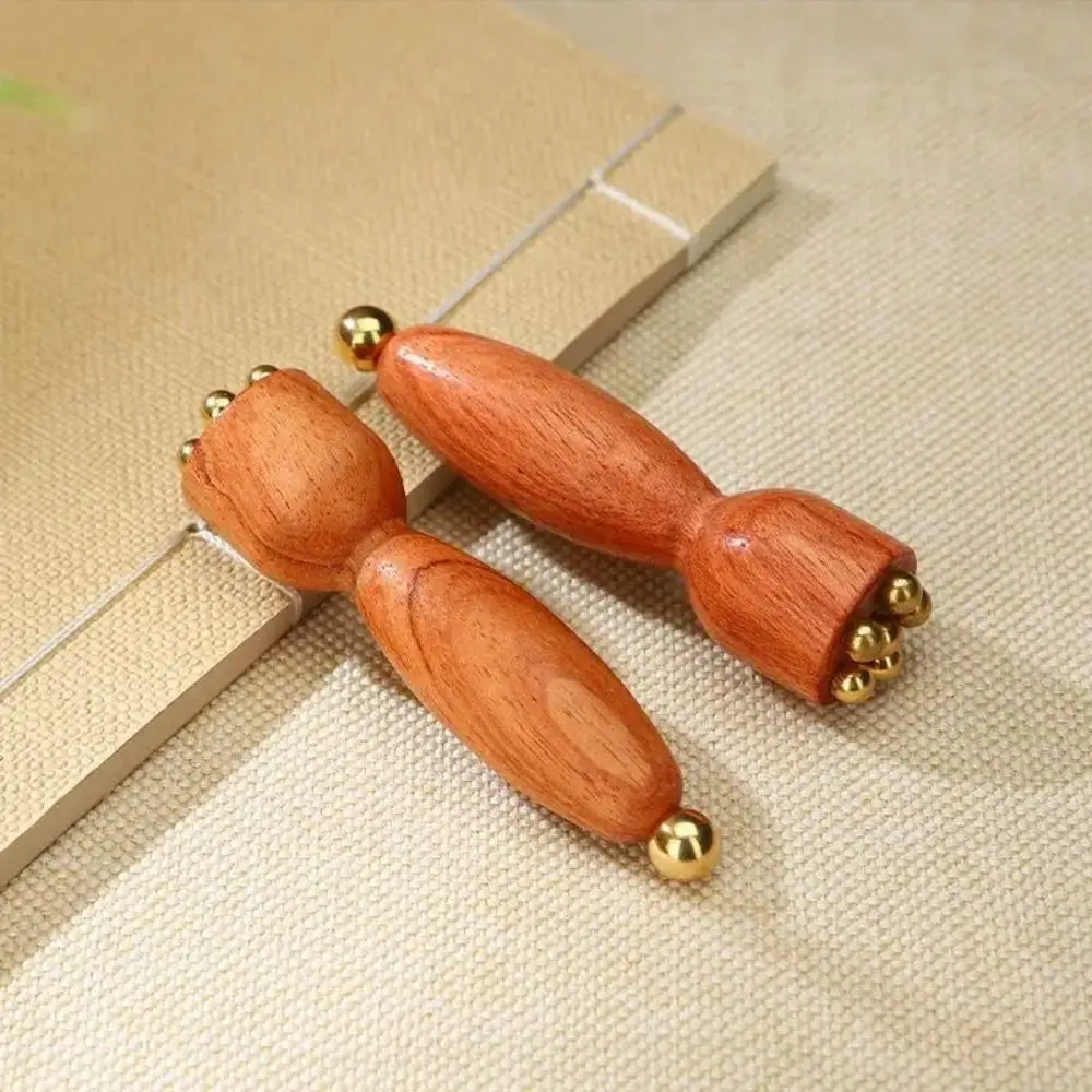 

Новый роликовый массажер для глаз Lotus Pod, 5-зубная мини-массажная палочка для лица, деревянная палочка для соскабливания глаз, сухожильная палочка для снятия усталости лица