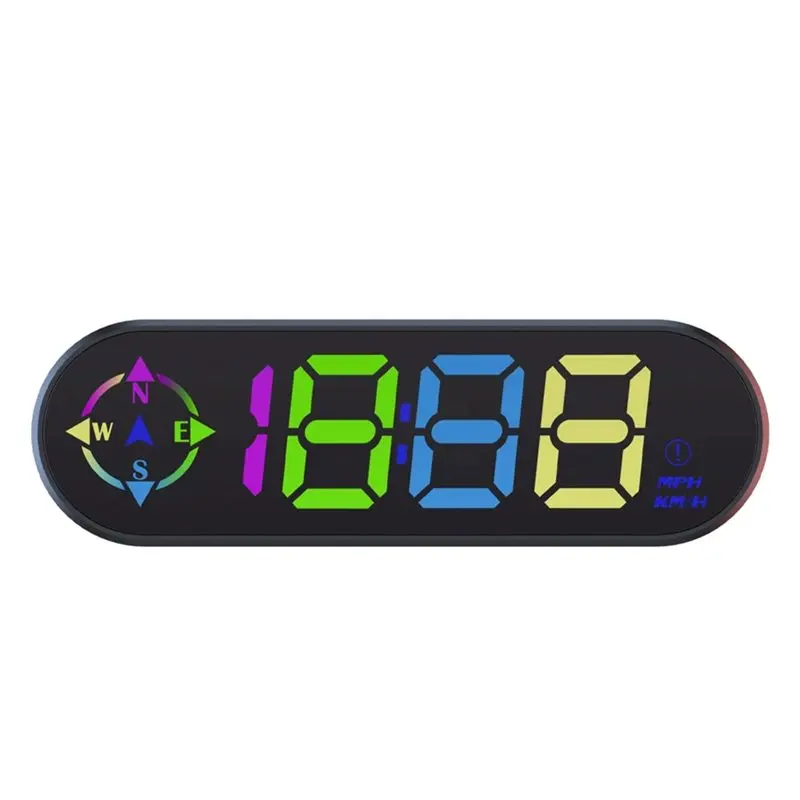 AU65-Car Head Up Display Digital Speedmeter Meter On-Board Computer Car Driving Guide Instrument Compass/Time/Speed Warning