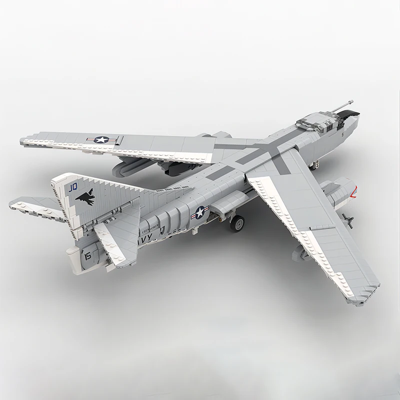 Información electrónica militar guerra MOC 1:35 escala EA-3B Sky Warrior bloque de construcción montar modelo DIY juguetes de exhibición regalos