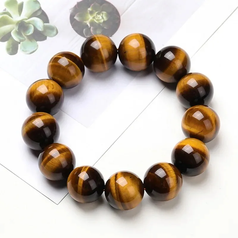 

New Natural Single-circle Bead Tiger's Eye Stone Bracelet, Fashionable and Exquisite Versatile Bracelet.