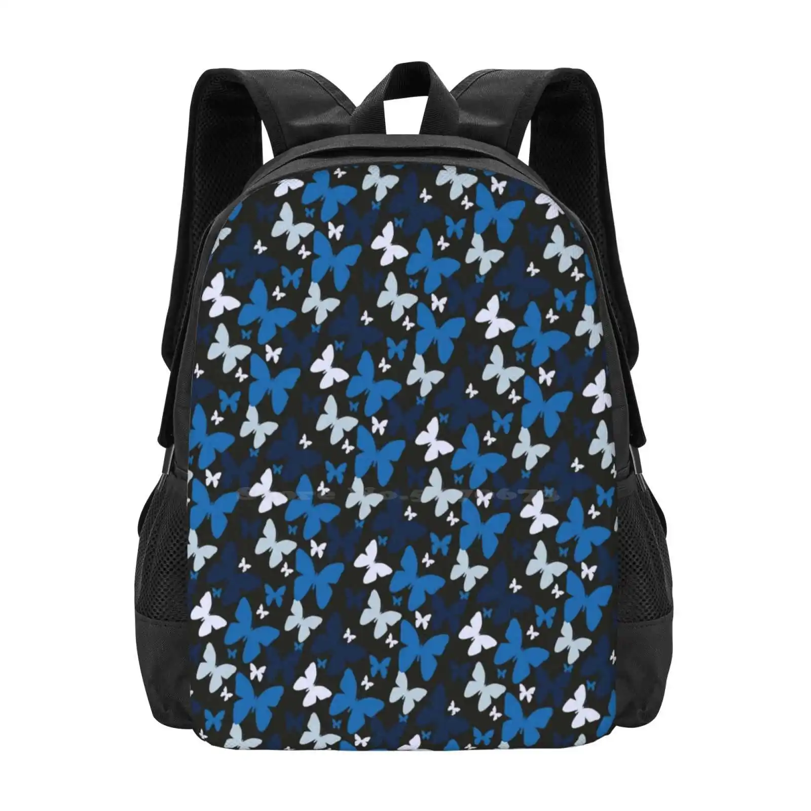 Blue Butterfly Pattern Hot Sale Backpack Fashion Bags Pop Art Vector Home Color Pattern Art Butterfly Geometric Butterfly