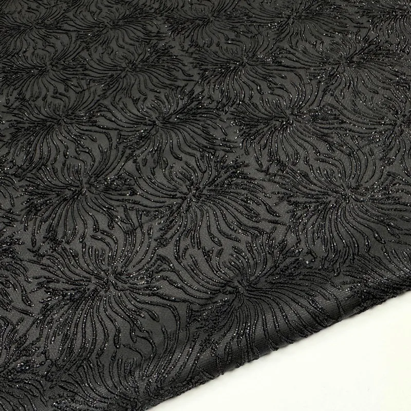 

Metal Wire Dark Pattern Jacquard Fabric Stage Performance Dress Suit Fabrics for Diy Sewing Cloth Cloth By The Meter