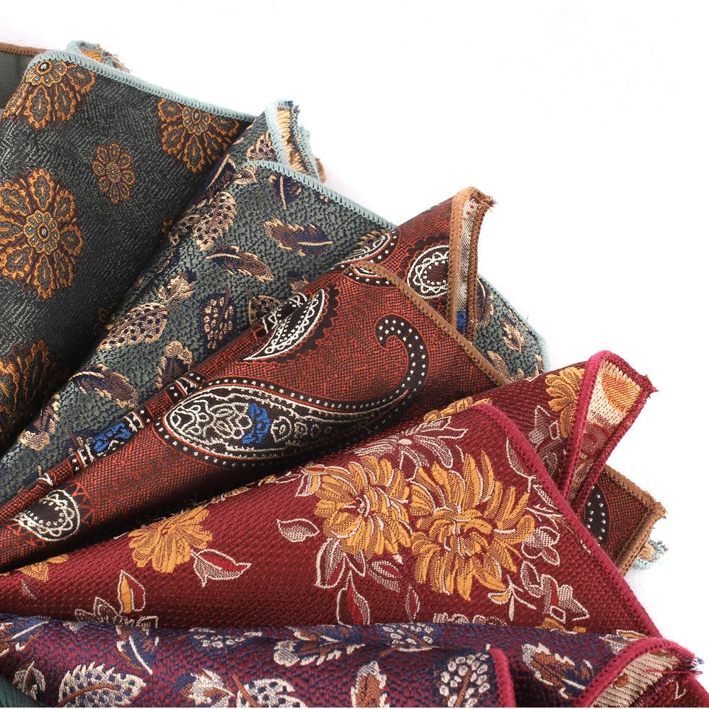 New Jacquard Pocket Square Floral Chest Towel Striped Handkerchief Groom Hankies Men\'s Handkerchiefs Wedding Pocket Towel Gifts