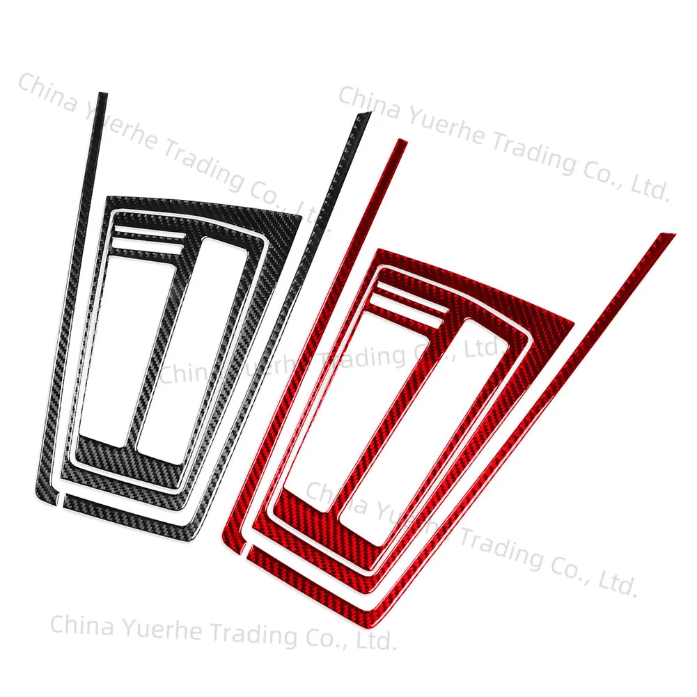 

RHD Car Gear Shift Panel Interior Set Cover Decoration Trim For Volkswagen Golf 8 MK8 2021 2022 2023 Black/Red Carbon Fiber