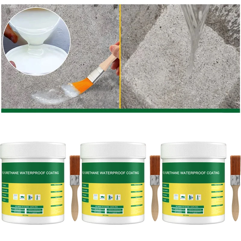 

300g Waterproof Coating Sealant Agent Transparent Invisible Paste Glue With Brush Adhesive Repair Home Roof Bathroom