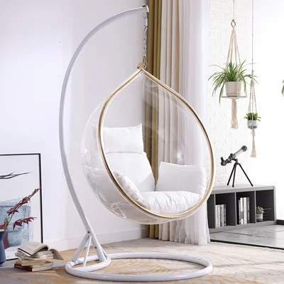 

Скандинавское современное подвесное кресло-качели для балкона, прозрачное кресло-кокон для спальни, домашнее ленивое кресло-пузырь для девочек