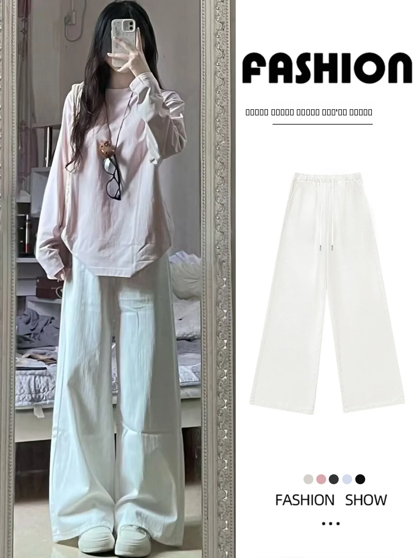 High Waist Draped Loose Women's Wide Leg Pants Cotton Linen Casual Straight Cut Trousers Spring Autumn New Arrival