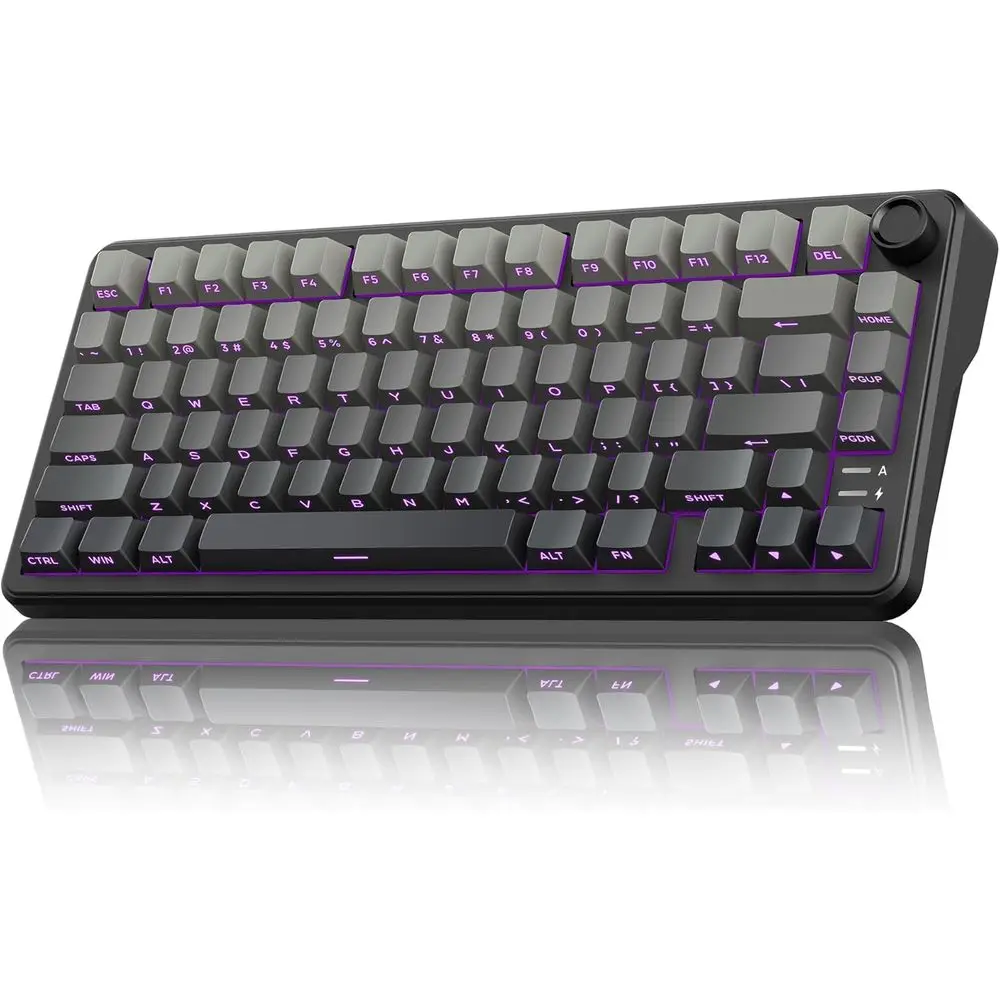 75% Mechanical Gaming Keyboard with Hot Swappable Creamy Design, RGB Backlit, Linear Switches, Side Engraved PBT Keys, Wireless/