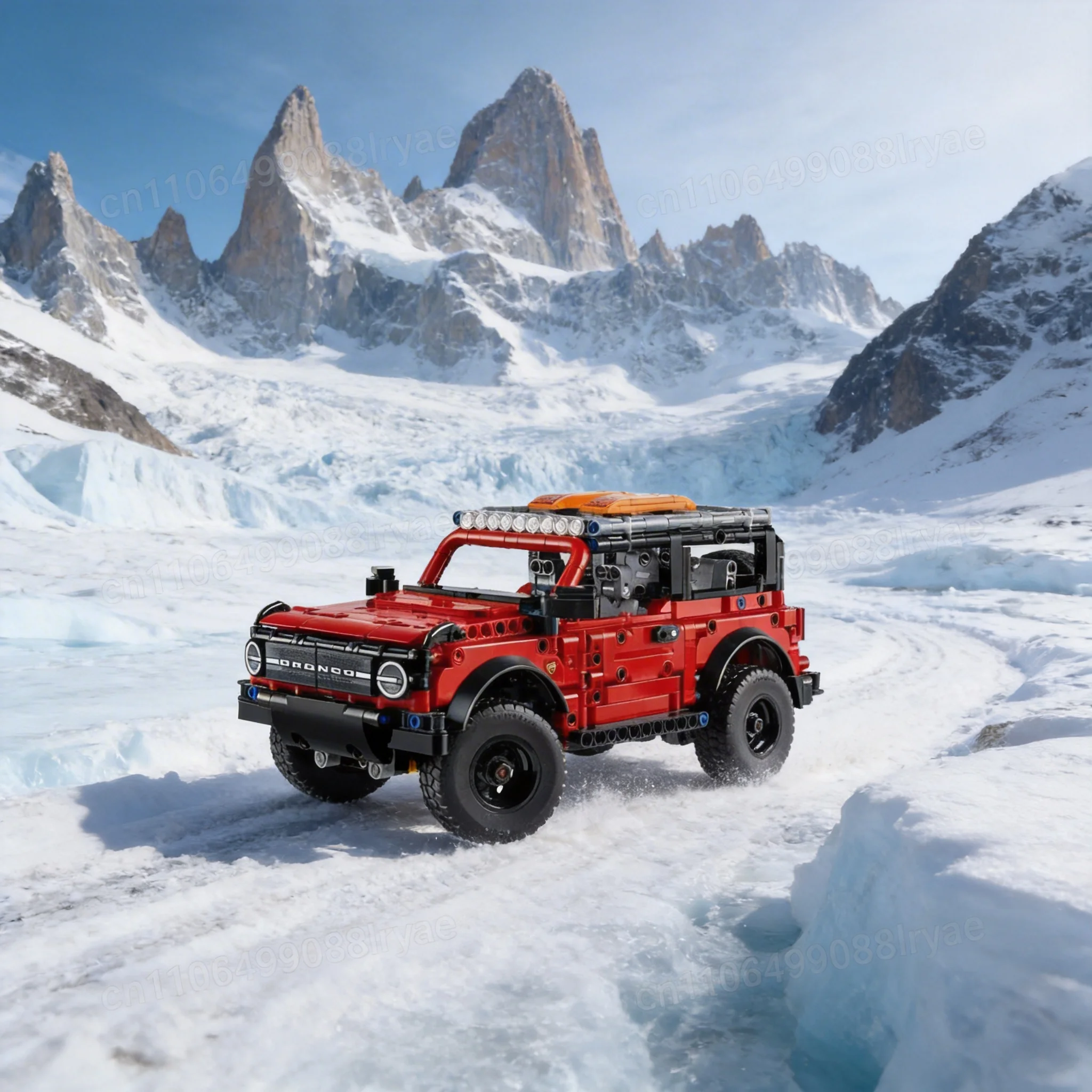 

943 детали механического конструктора-головоломки, совместимого с моделью красного внедорожника, а также украшения для дома.