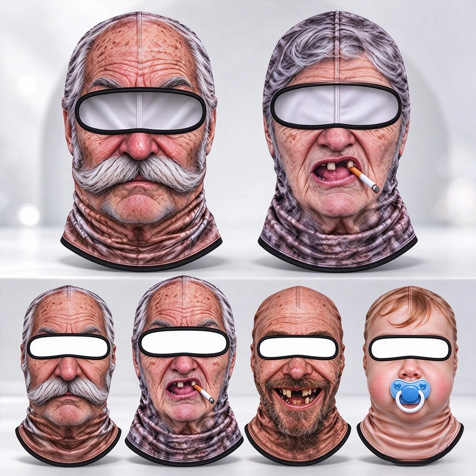 7 styles Summer and Winter Funny Cycling Mask Hat Funny Headgear Outdoor Sports Headgear Cycling Sunscreen Neck Mask Funny Mask