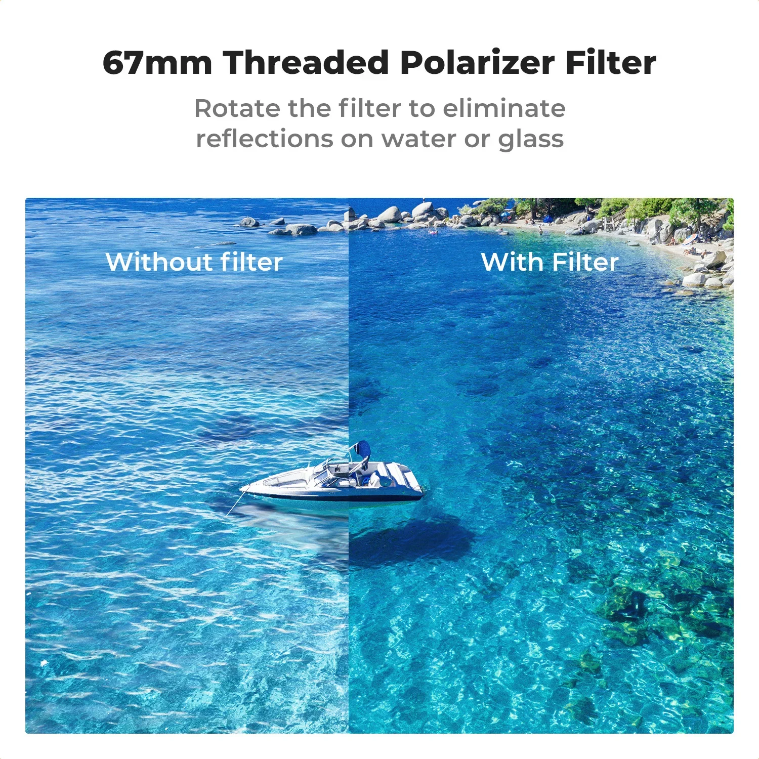 K&F CONCEPT 6.7" Magnetic Lens Filter Adapter 67mm CPL Polarizer Filter or Variable ND2-32 Filter for iPhone 16 15 Pro Max PLUS