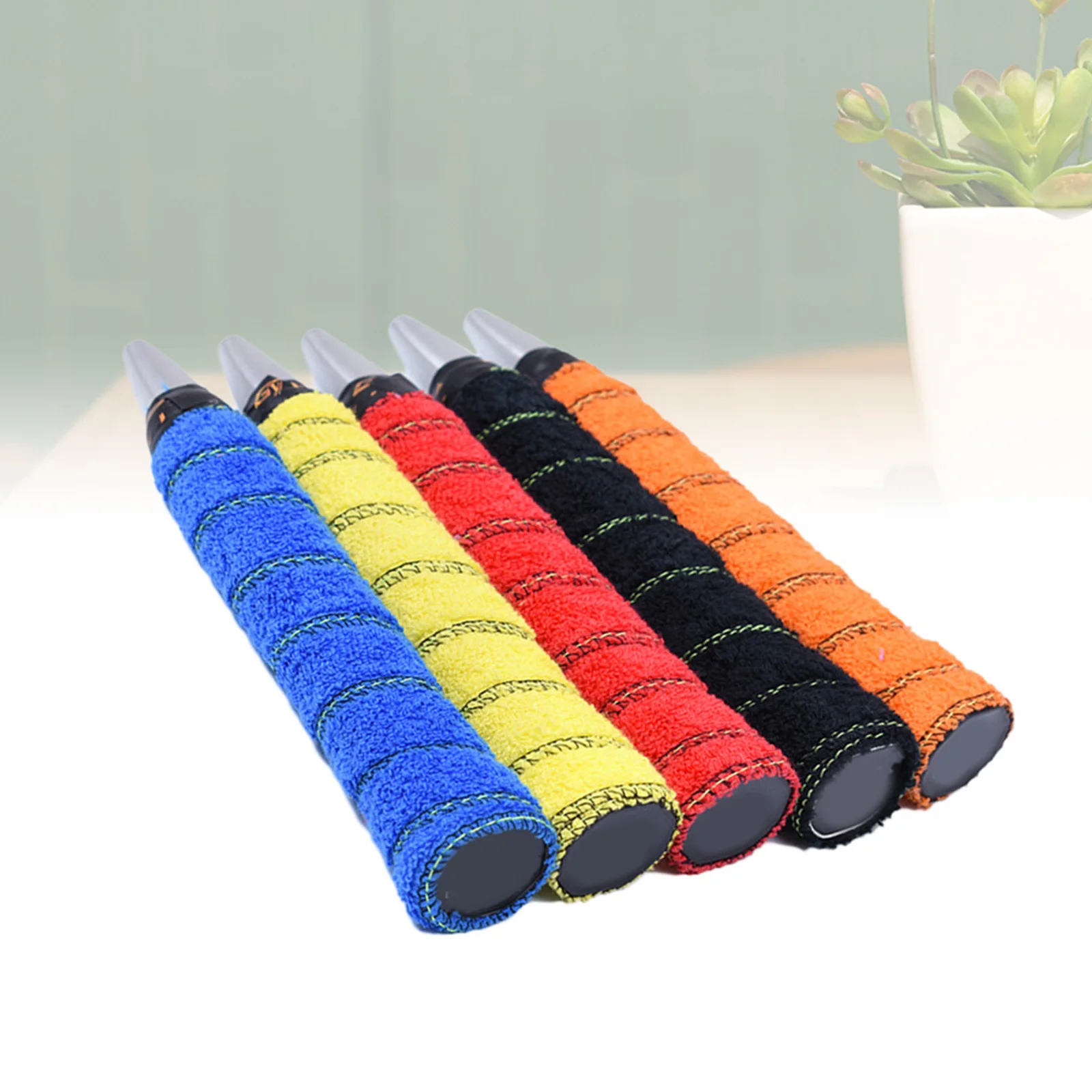 

5Pcs Premium Cotton Towel Racket Overgrip Absorbs Sweat Fast Drying Non Slip Grip Wrap for Badminton Tennis Racquet Replacement