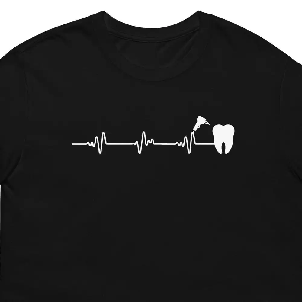 Футболка для мужчин и женщин с изображением пульса и стоматологического ассистента