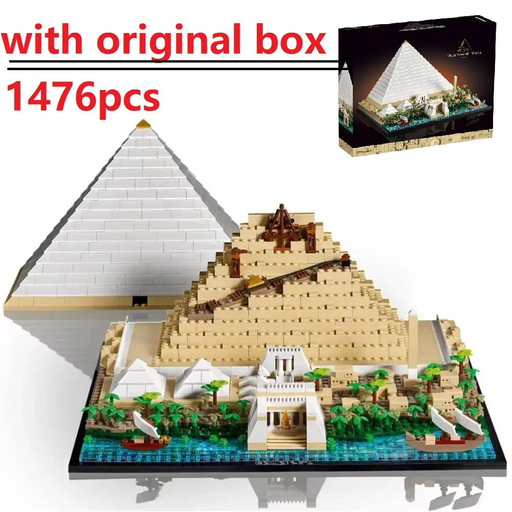 With Original Box Classic The Great Pyramid of Giza Model Building Block Set Compatible 21058 Christmas And Birthday Gifts