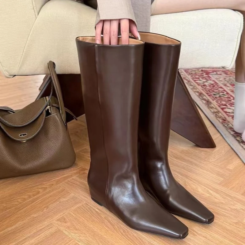 

Новые женские ботинки, модные универсальные темпераментные прямые ботинки, роскошная осенняя женская обувь в стиле ретро, повседневные удобные модные высокие сапоги