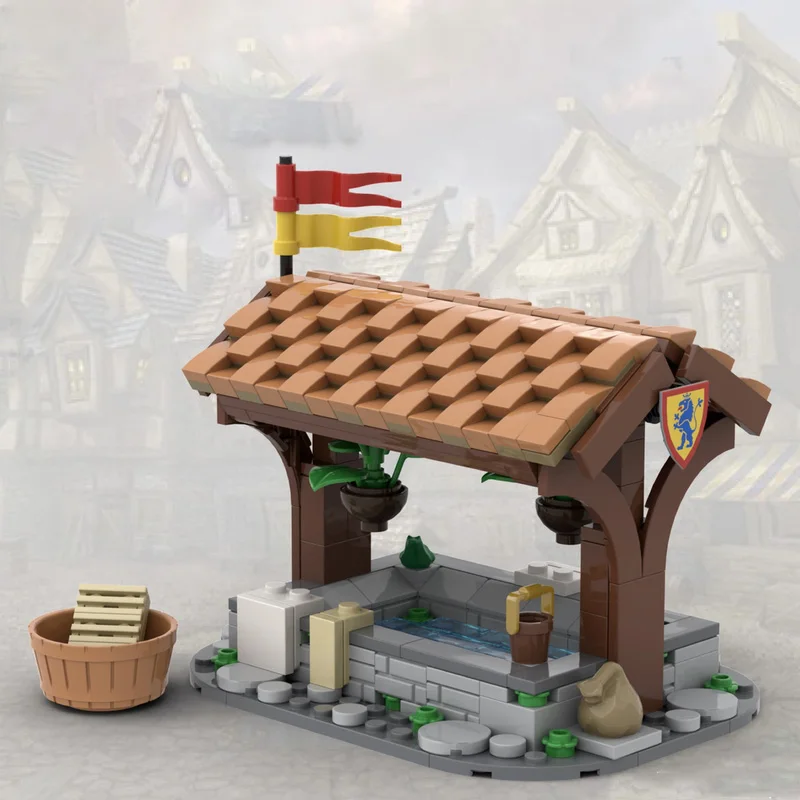 368-Piece MOC Building Blocks Medieval Bathroom Model - Imaginative Assembly Toy Set - Fun & Educational Gift for All Ages