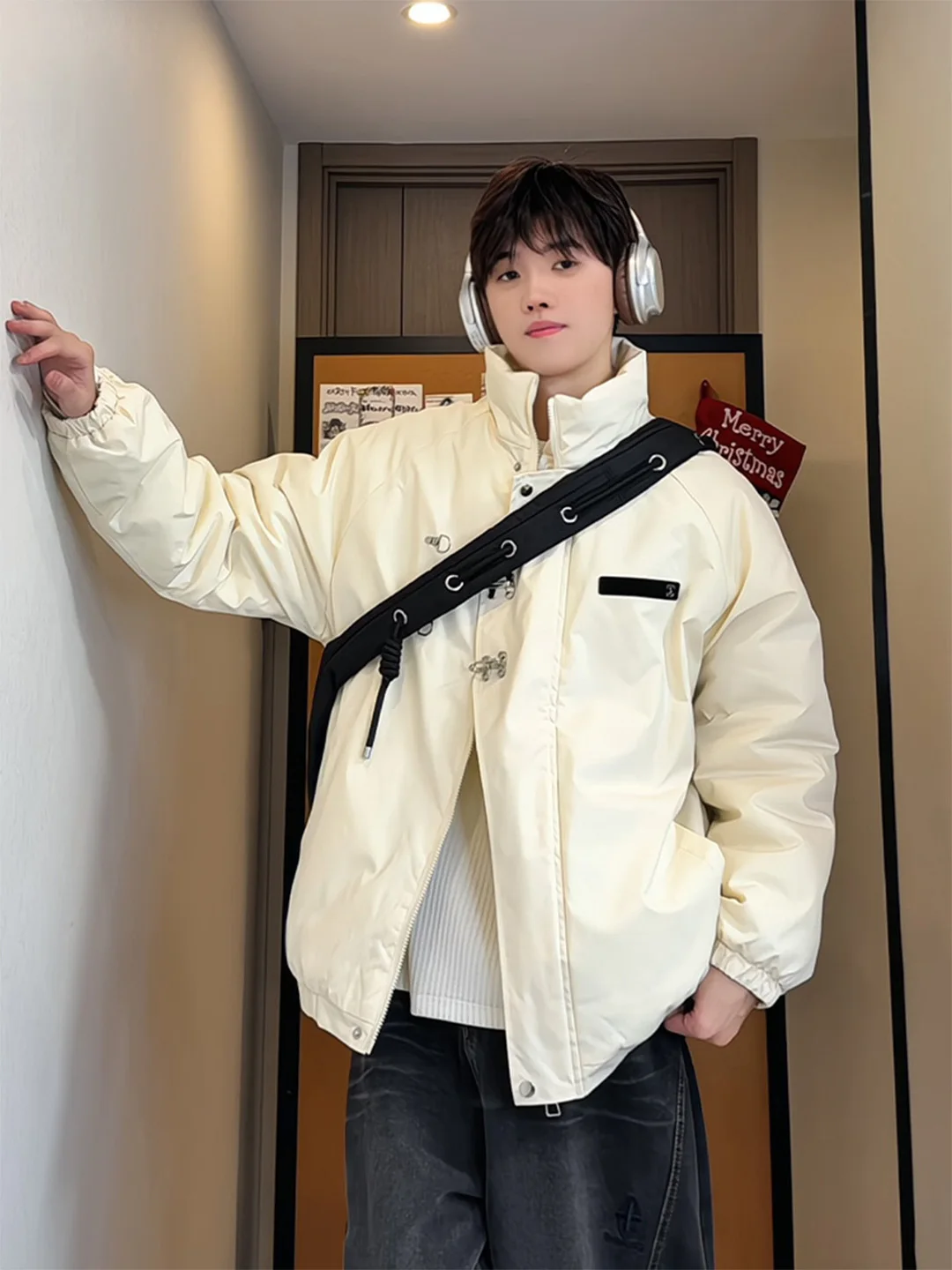 

Утепленная хлопковая куртка с воротником-стойкой для мужчин, зимняя теплая одежда для пар, высококачественная хлопковая верхняя одежда, модная и стильная