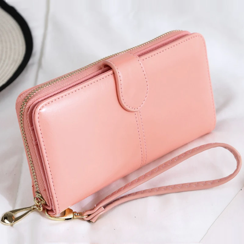 Women Wallet Vintage Pu Leather Ladies Purses Fashion Long Zipper Women's Wallet Money Coin Card Holder Female Long Clutch Purse