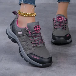 Chaussures d'alpinisme coordonnantes pour femmes, chaussures de marche confortables, sports de plein air, randonnée, mode printemps et automne, 2024