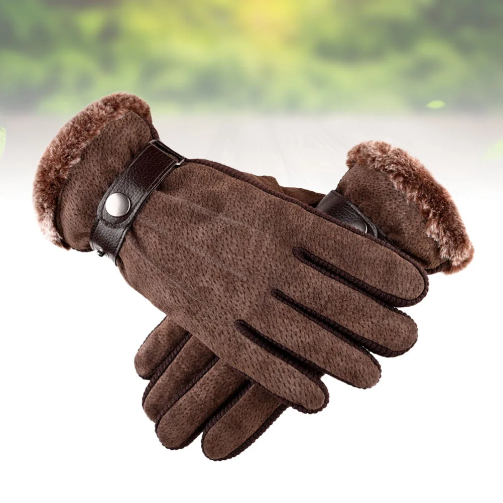 

Men'S Winter Gloves Thick Warm Fleece Lined Windproof Waterproof Anti-Slip Skiing Climbing Outdoor Gloves For Cold