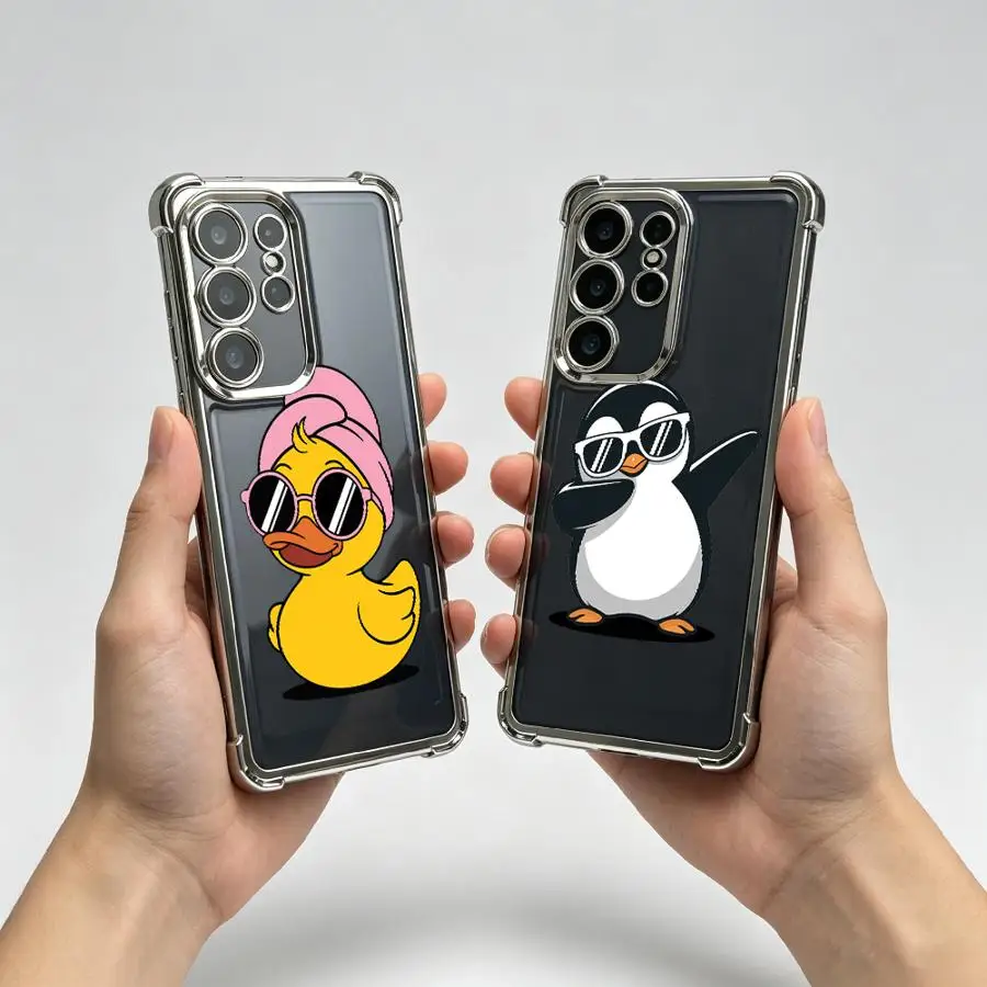 Case for Samsung Galaxy A53 A57 A15 A05 A73 A13 A12 A37 A33 A50 A24 A52 A23 A51 A16 A06 A54 A34 Phone Cover Penguin And Duck
